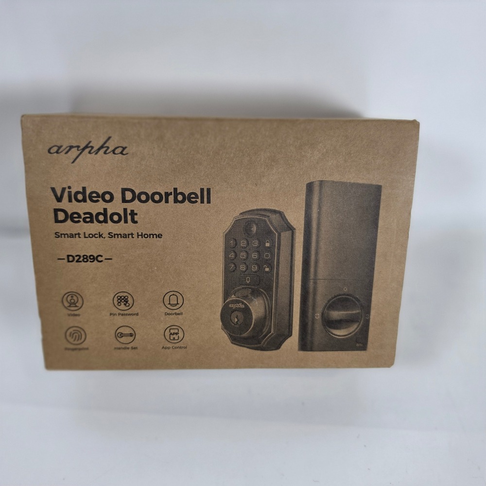 Arpha D289C Video Doorbell Deadbolt Smart Lock Fingerprint App Control Black